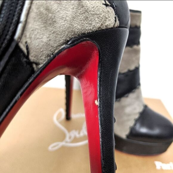 CHRISTIAN LOUBOUTIN Multi Booty 140 Leather Platform Booties 36.5 - Picture 6 of 12